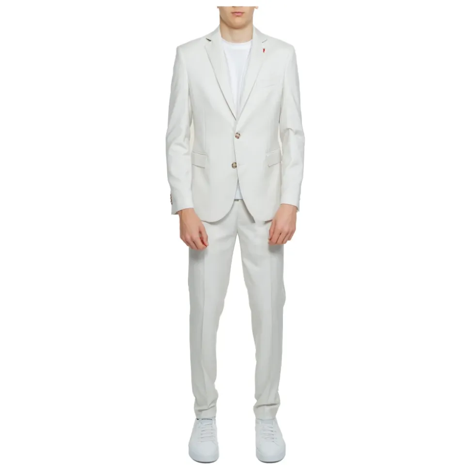 Beige, ensfarget dress med jakkeslag