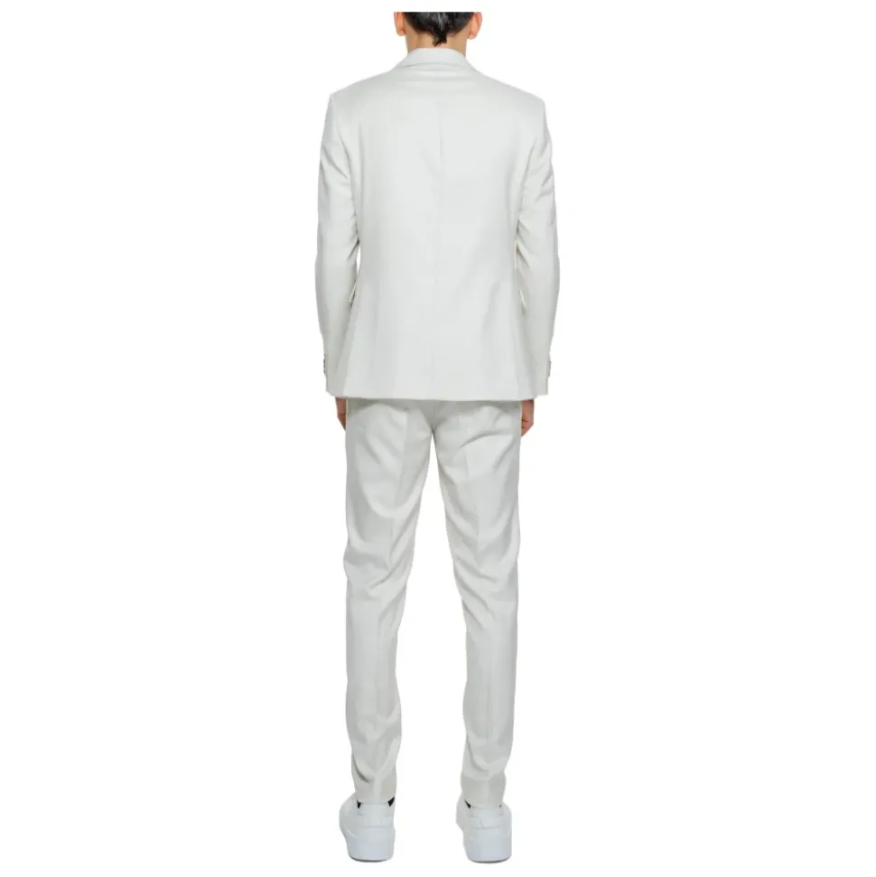 Beige, ensfarget dress med jakkeslag