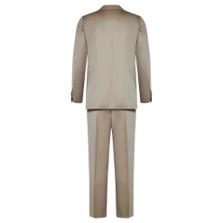 Beige Herringbone Dobbeltspent Blazer og Bukser