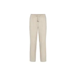 Beige Linbukse, Klassisk Luftig Stil