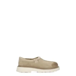 Beige Semsket Skinn Flate Sko