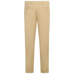 Beige slim bukser, avslappet og allsidig design.