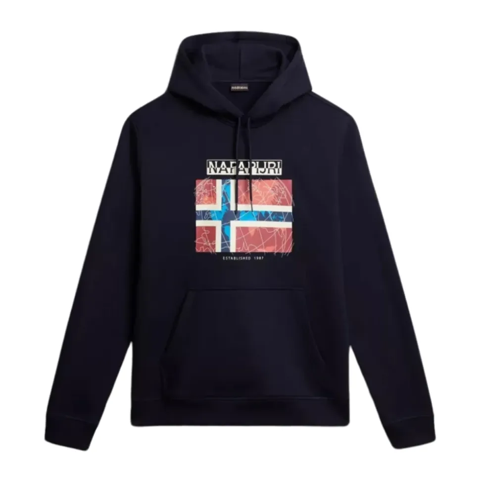 Blå Bomull Langarmet Guiro Genser