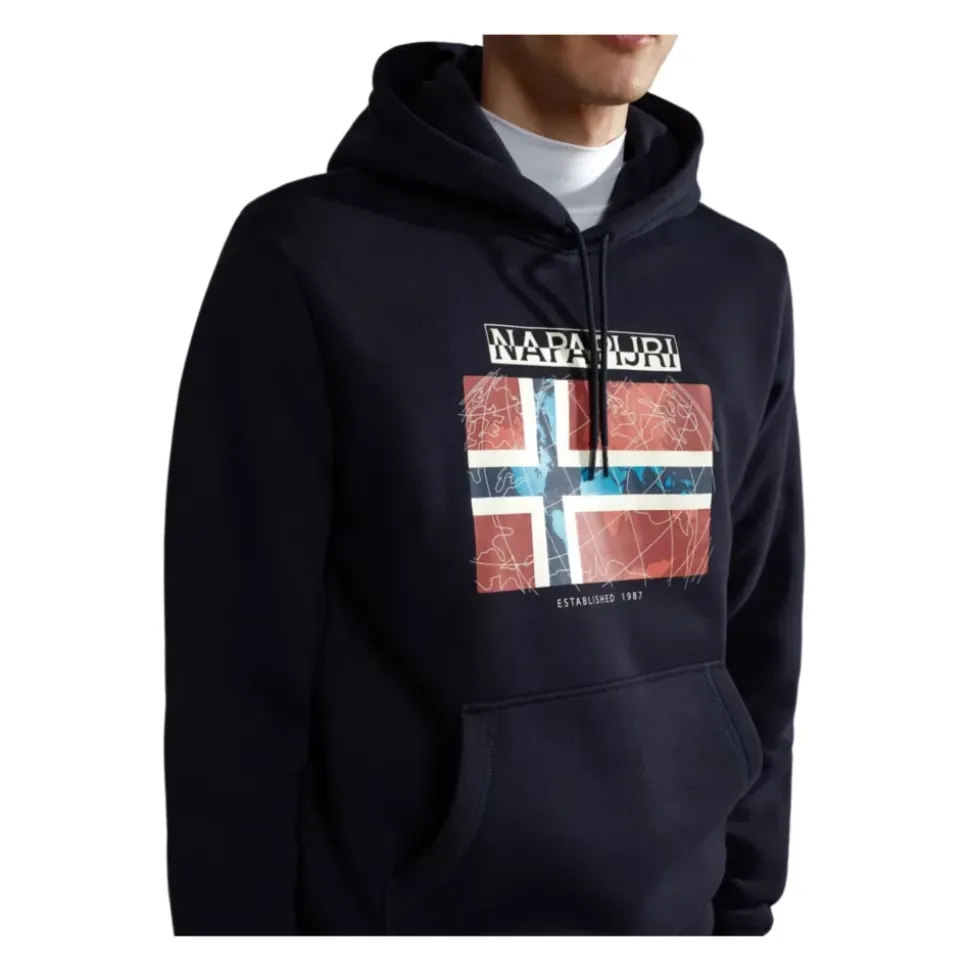 Blå Bomull Langarmet Guiro Genser