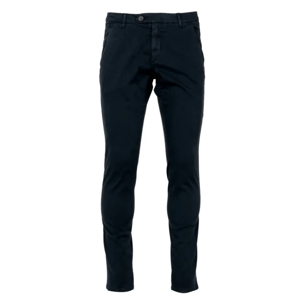 Blå Bomullsbukser Slim Fit