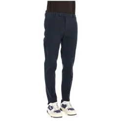 Blå Bomullsbukser Slim Fit