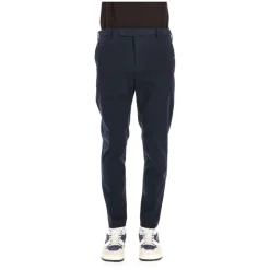 Blå Bomullsbukser Slim Fit