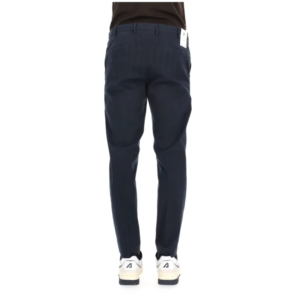Blå Bomullsbukser Slim Fit