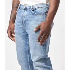Blå Elastisk Bomull 5-Lomme Jeans