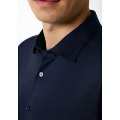 Blå Kent Halv Skjorte