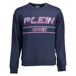 Blå Langarmet Sweatshirt med Trykk