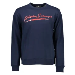 Blå Langarmet Sweatshirt med Trykk