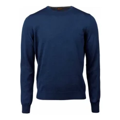 Blå Merino Crew Neck Sweater