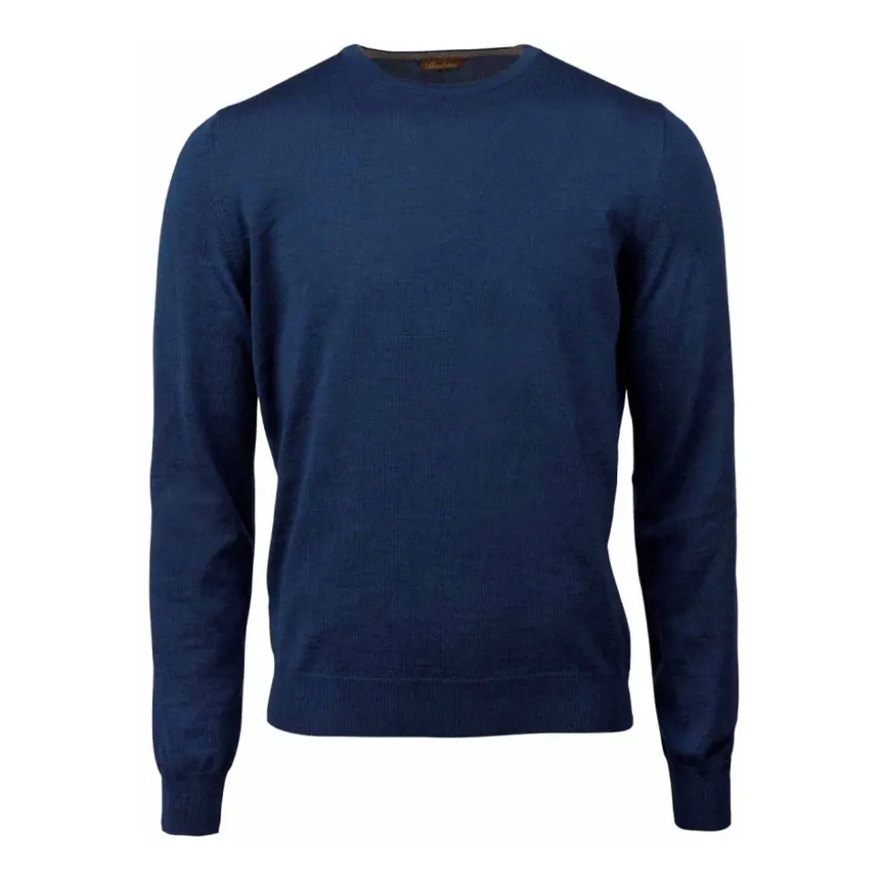 Blå Merino Crew Neck Sweater