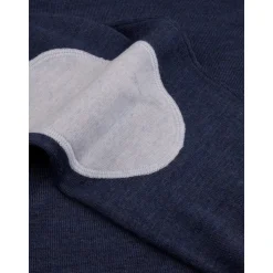 Blå Merino Ull Crew Neck Genser