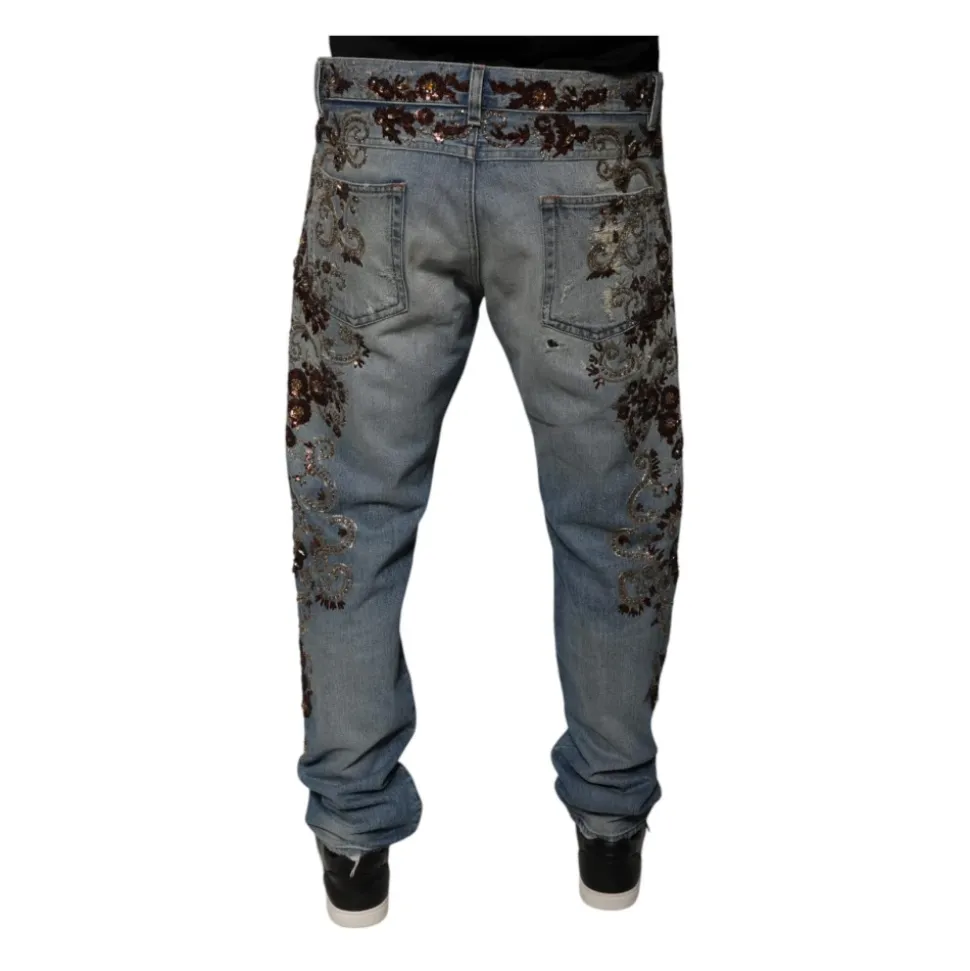 Blomsterbroderi Skinny Jeans
