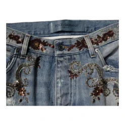 Blomsterbroderi Skinny Jeans