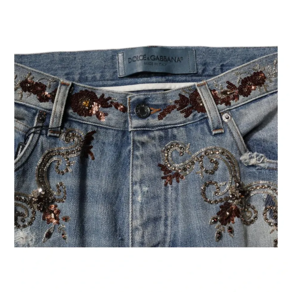 Blomsterbroderi Skinny Jeans