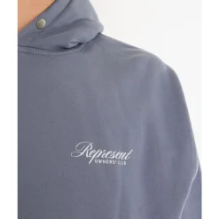 Blå Script Hoodie for Menn