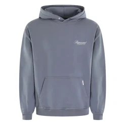 Blå Script Hoodie for Menn