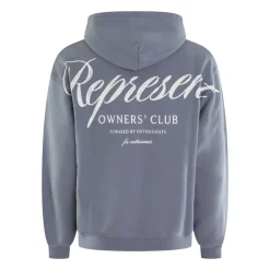 Blå Script Hoodie for Menn