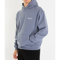 Blå Script Hoodie for Menn