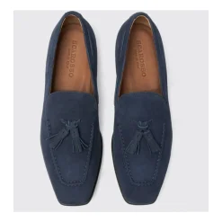 Blå semsket skinn dusk loafers