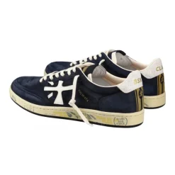 Blå semsket sneaker med hvite detaljer