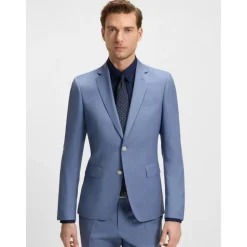 Blå Slim Fit Suit Jacket Kjole