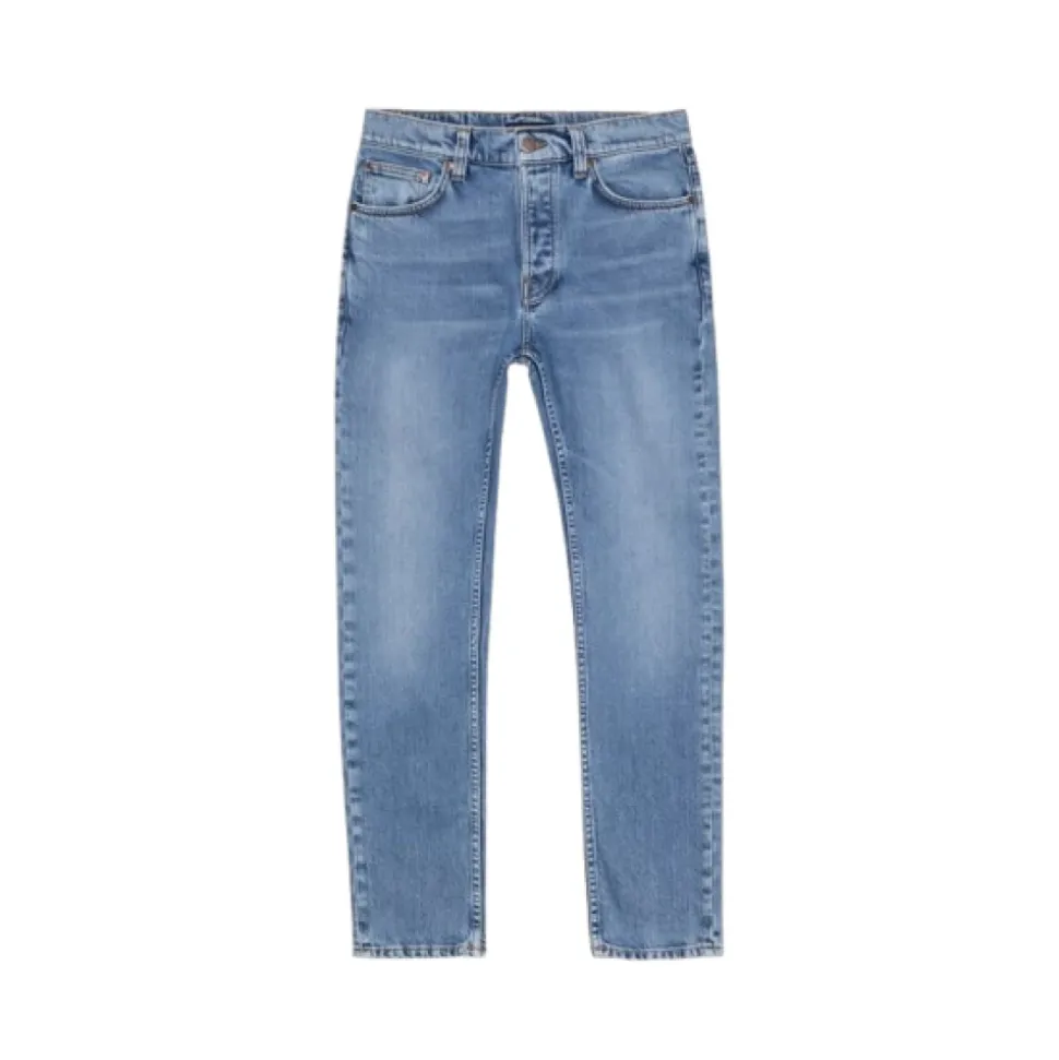 Blå Solid Slim Fit Jeans