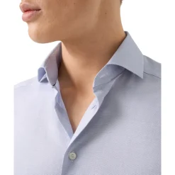 Blå Solid Strykefri Oxford Slim Skjorte