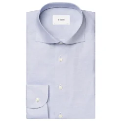 Blå Solid Strykefri Oxford Slim Skjorte
