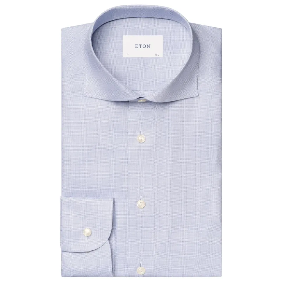 Blå Solid Strykefri Oxford Slim Skjorte