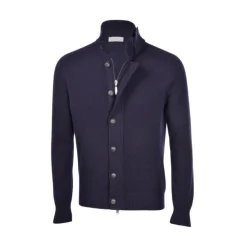 Blå Zip Cardigan Sweater
