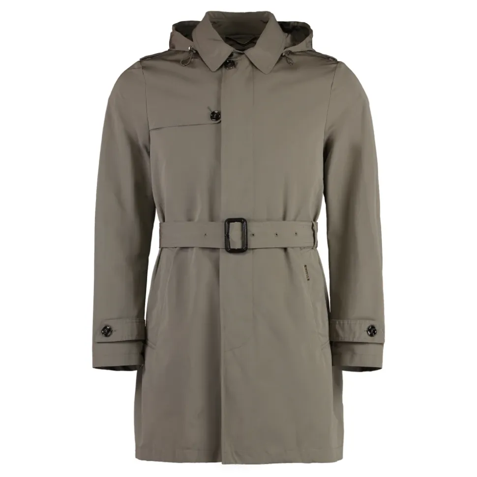 Bomull Trenchcoat med Avtagbar Hette