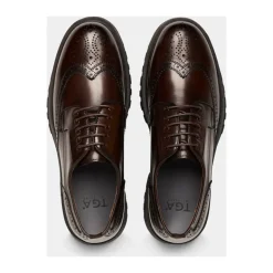 Brun Derby Sko med Brogue Stil
