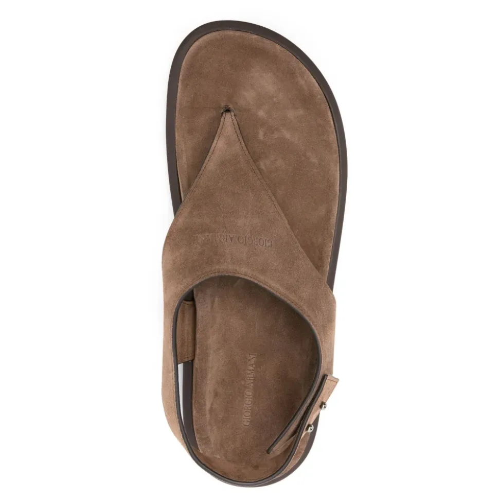 Brun Elegant Åpen Flat Sandaler