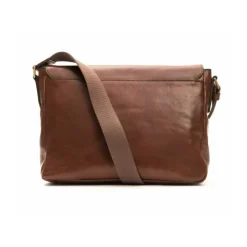 Brun skinn messenger veske for menn