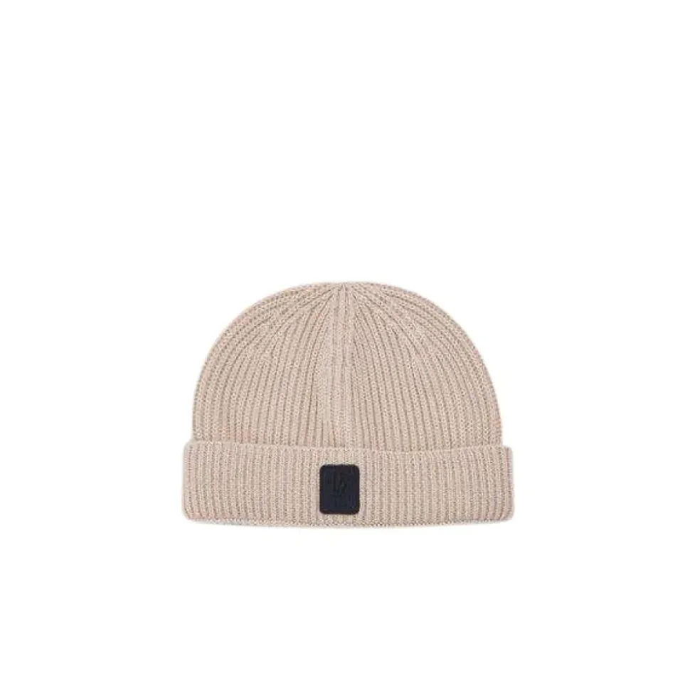 Cashmere Fisherman Beanie med Bolt Badge