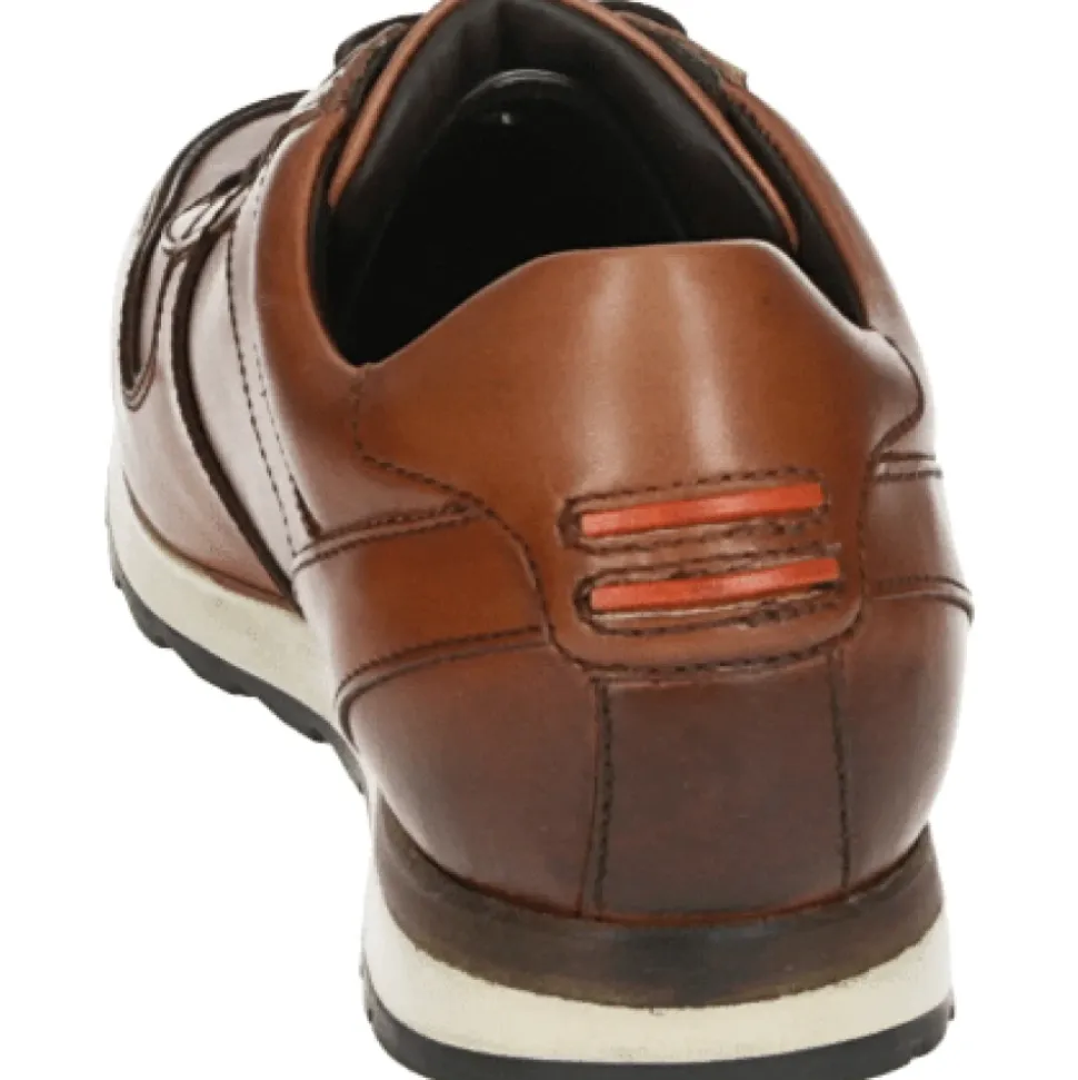 Casual Skinn Sko Cognac Farge