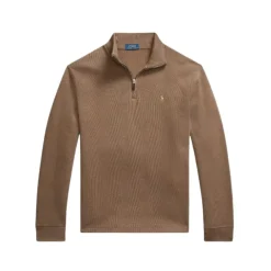 Cedar Heather Estate-Rib Quarter-Zip Pullover