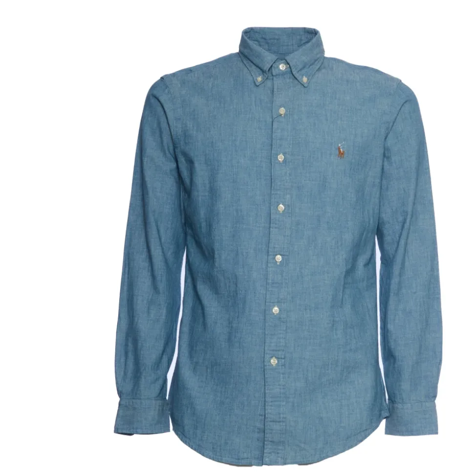 Chambray Skjorte med Brodert Pony