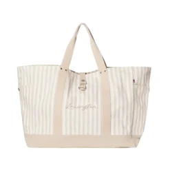 Cotton Herringbone Beach Bag
