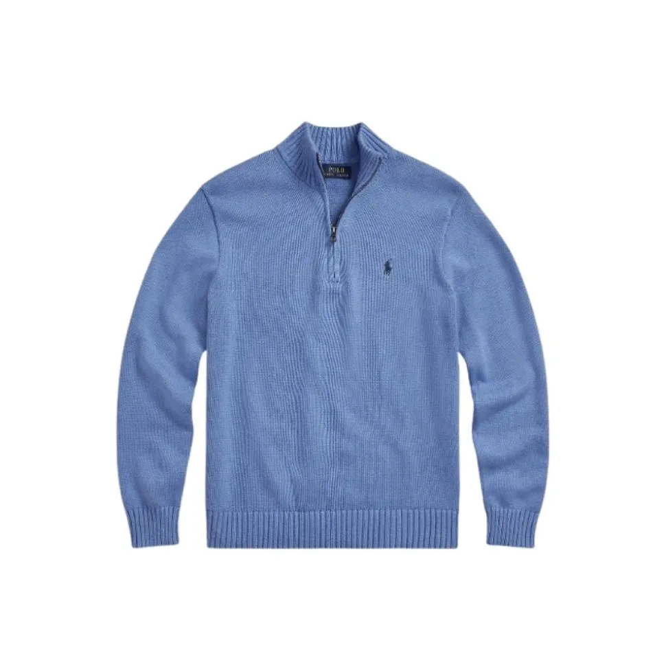 Cotton Quarter-Zip Mockneck Jumper