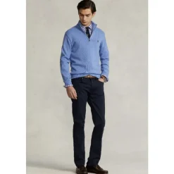 Cotton Quarter-Zip Mockneck Jumper