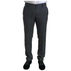 Elegant Grå Rutete Slim Fit Dress