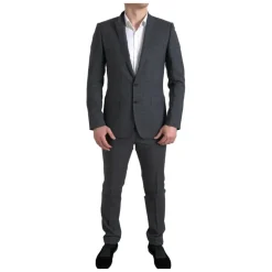 Elegant Grå Rutete Slim Fit Dress