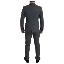 Elegant Grå Rutete Slim Fit Dress
