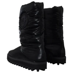 Elegant Mid-Calf Støvler i Svart Polyester