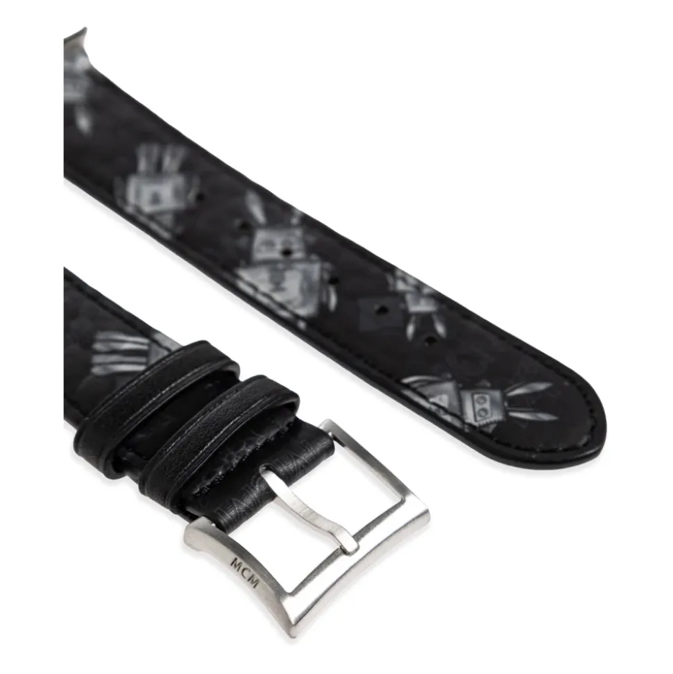 Embossed Monogram Leather Apple Watch Band
